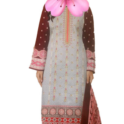 Stitched Embroidered Lawn 3 Piece -Edenrobe Design