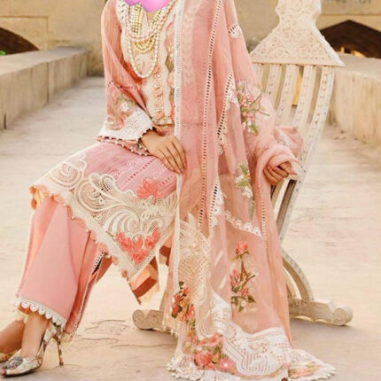 Stitched Summer Luxury Lawn Collection - Crimson style