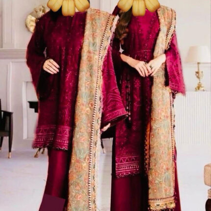 Stitched Embroidered Party Wear – Elegant Baroque Style