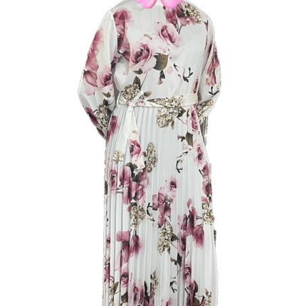 Print Satin Pleat Maxi