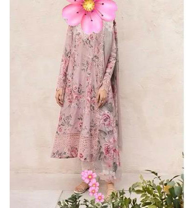 Stitched Embroidered Lawn 3pc  - Iznik  Style