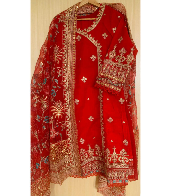 Stitched embroidered pakistani dress